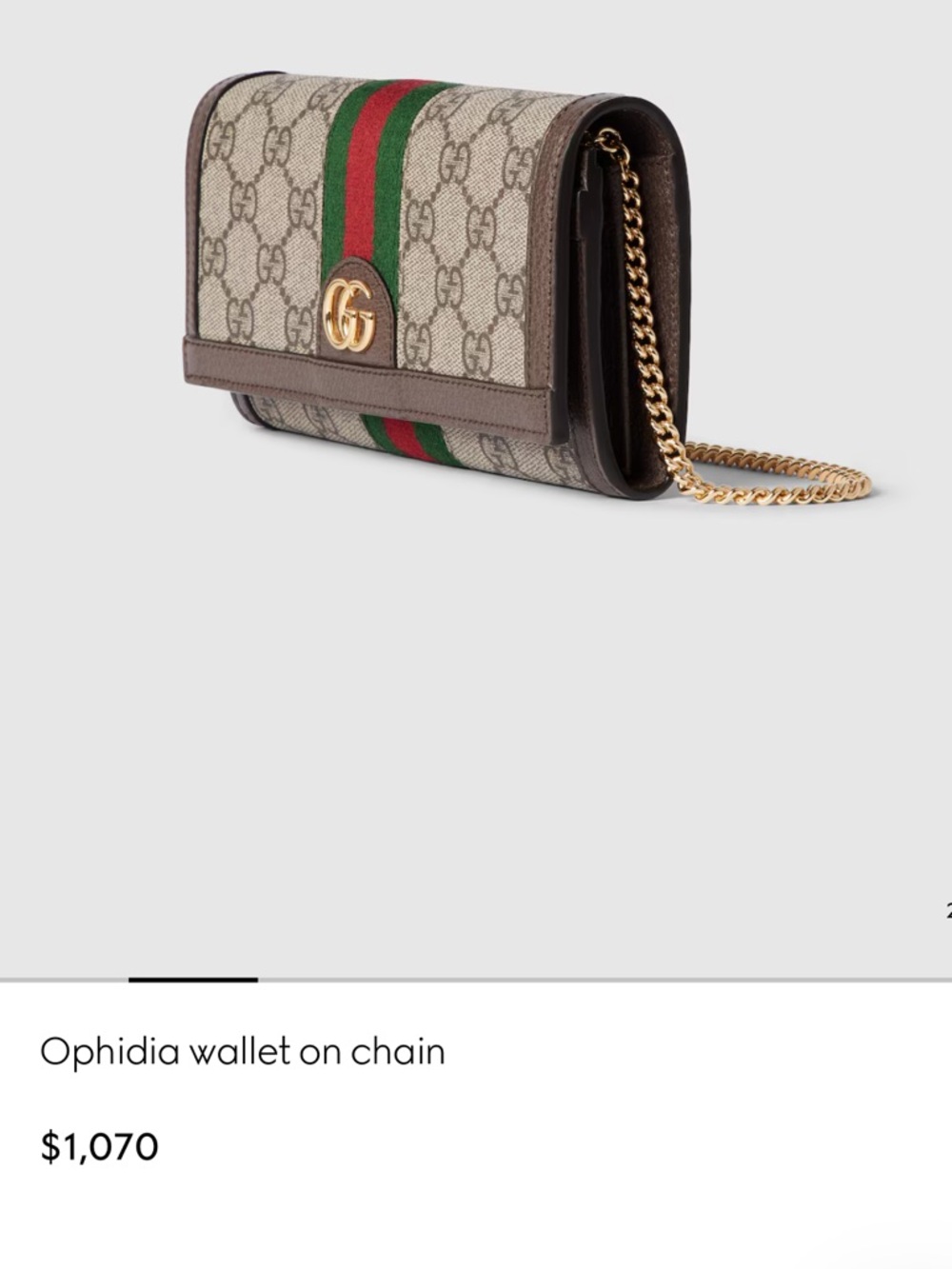 Gucci Beige GG Canvas Wallet with Green and Red Web and Gold Hardware - Picture 7 of 8